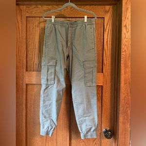 Mens grey cargo jogger pants
